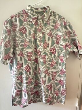 reyn spooner Pink and Green Patterned Short-Sleeve Button-Down Shirt